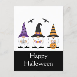 ハッピーハローウィン格言紫オレンジ ポストカード
