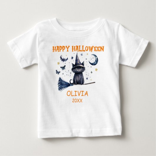 ハッピーハローウィン水彩 ベビーTシャツ (正面)
