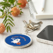 ハッピーハローウィン深いBlue keyChain キーホルダー (側面)