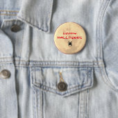 ハッピーハローウィン満月スパイダーピンボタン 缶バッジ (インサイチュ)