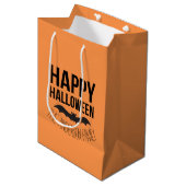 ハッピーハローウィン漫画こうもり（名前） ミディアムペーパーバッグ (正面アングル)