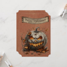 ハッピーハローウィン炎ホワイトパンプキン