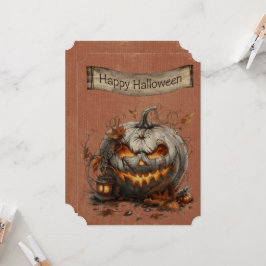 ハッピーハローウィン炎ホワイトパンプキン