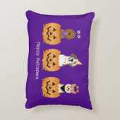 ハッピーハローウィン犬をカボチャに アクセントクッション (裏面(縦))