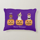 ハッピーハローウィン犬をカボチャに アクセントクッション (裏面)