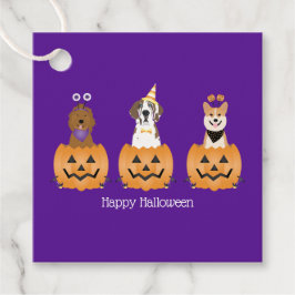ハッピーハローウィン犬をカボチャに フェイバータグ