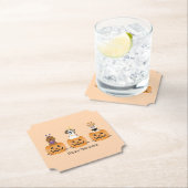 ハッピーハローウィン犬をカボチャに ペーパーコースター (インサイチュ)