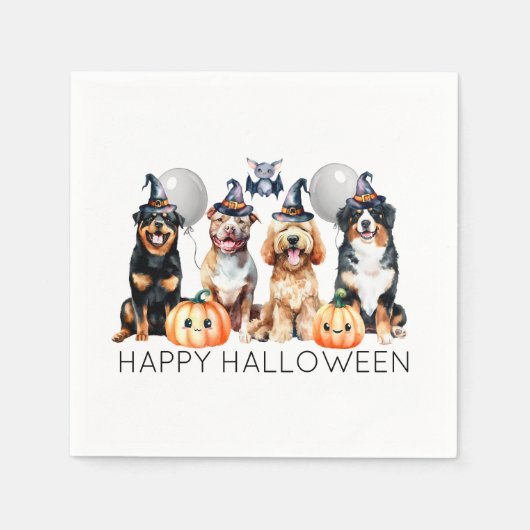 ハッピーハローウィン犬 スタンダードカクテルナプキン (正面)