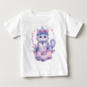 ハッピーハローウィン猫とキャンドル ベビーTシャツ (正面)