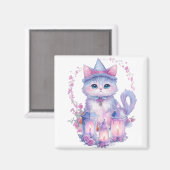 ハッピーハローウィン猫とキャンドル マグネット (正面/裏面)