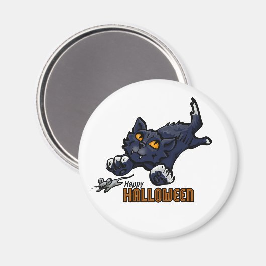 ハッピーハローウィン猫とマウス マグネット (正面/裏面)