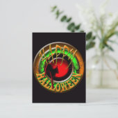 ハッピーハローウィン猫と月絵はがき ポストカード (スタンド正面)