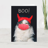 ハッピーハローウィン猫インコロナウイルス顔マスク シーズンカード (正面)