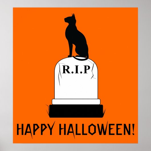 ハッピーハローウィン猫オントンムストーンR.I.P. ポスター (正面)