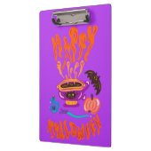 ハッピーハローウィン猫好き魔女のカップのコーヒー クリップボード (左)