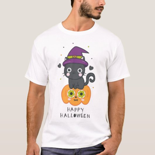 ハッピーハローウィン猫2025 Tシャツ (正面)
