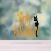 ハッピーハローウィン猫 アクリルサイン (ニュートラル)