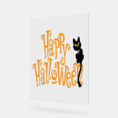 ハッピーハローウィン猫 アクリルサイン (傾斜)