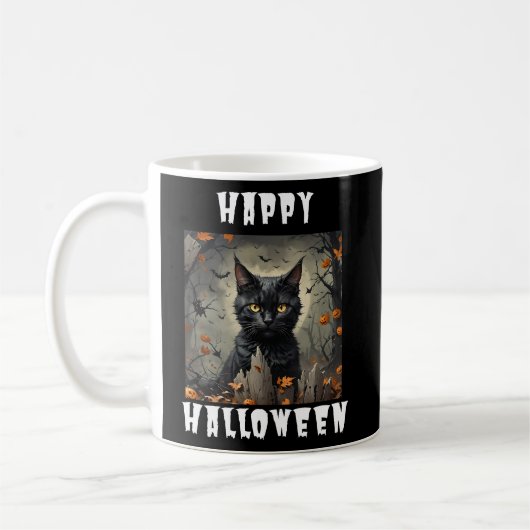 ハッピーハローウィン猫 コーヒーマグカップ (左)