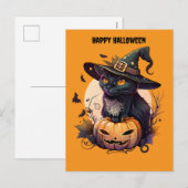 ハッピーハローウィン猫 シーズンポストカード (正面/裏面)