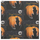 ハッピーハローウィン猫 ファブリック (見本)