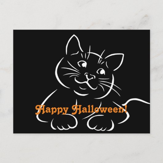 ハッピーハローウィン猫 ポストカード (正面)