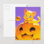 ハッピーハローウィン猫 ポストカード (正面/裏面)