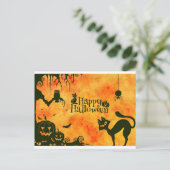 ハッピーハローウィン猫 ポストカード (スタンド正面)