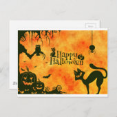ハッピーハローウィン猫 ポストカード (正面/裏面)