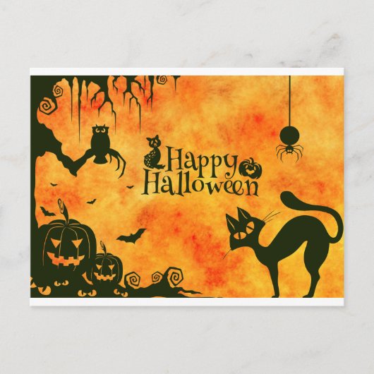 ハッピーハローウィン猫 ポストカード (正面)