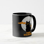 ハッピーハローウィン猫（満月） マグカップ (正面右)