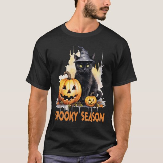 ハッピーハローウィン猫 Tシャツ (正面)