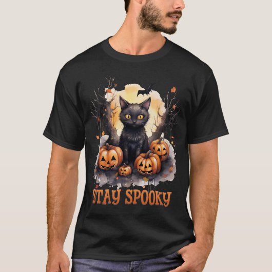 ハッピーハローウィン猫 Tシャツ (正面)
