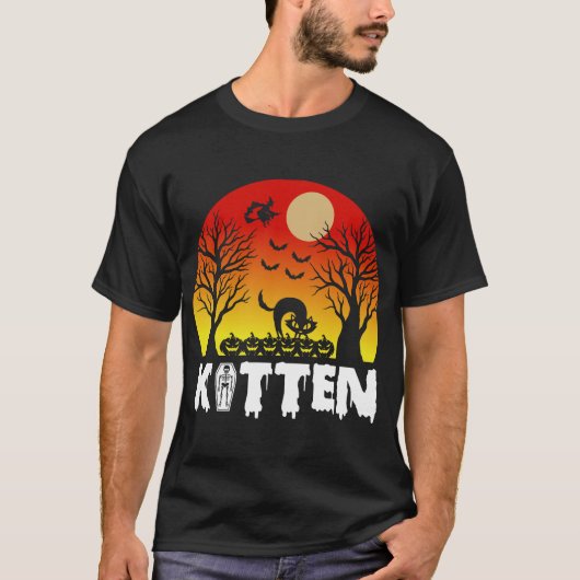 ハッピーハローウィン猫 Tシャツ (正面)