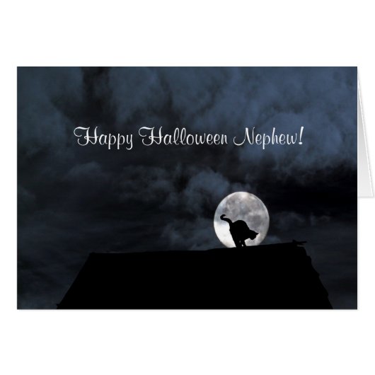 ハッピーハローウィン甥キャットムーンカード (正面横)
