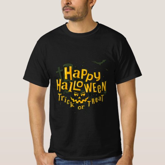 ハッピーハローウィン画像Tシャツトレンディーと可愛い Tシャツ (正面)