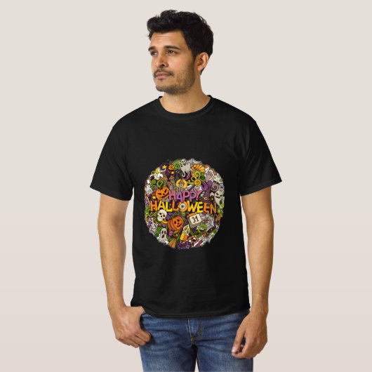 ハッピーハローウィン画像Tシャツトレンディーと可愛い Tシャツ (正面フル)