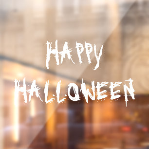 ハッピーハローウィン白い怖い装飾 ウィンドウサイン