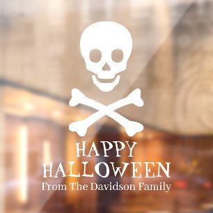 ハッピーハローウィン白スカル骨格パーソナライズされた ウィンドウサイン