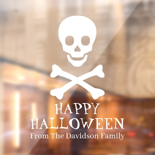 ハッピーハローウィン白スカル骨格パーソナライズされた ウィンドウサイン (シート2)