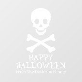 ハッピーハローウィン白スカル骨格パーソナライズされた ウィンドウサイン (シート)