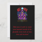 ハッピーハローウィン白熱［赤熱］光を放つハ幽霊のよく出るウス招待状 招待状 (裏面)