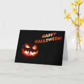 ハッピーハローウィン白熱［赤熱］光を放つ- Jack-O-Lantern カード (黄色い花)