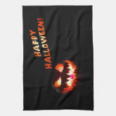 ハッピーハローウィン白熱［赤熱］光を放つ- Jack-O-Lantern キッチンタオル (縦)