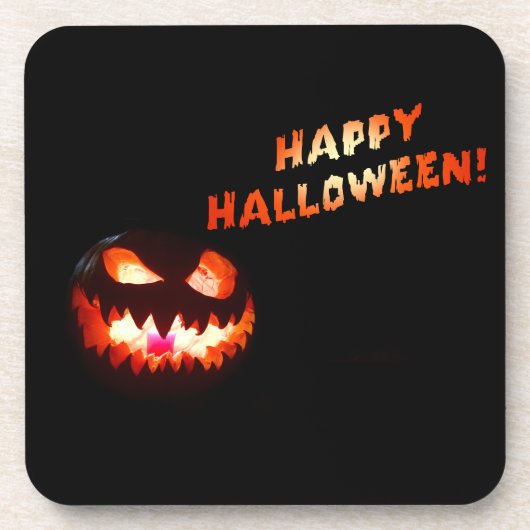 ハッピーハローウィン白熱［赤熱］光を放つ- Jack-O-Lantern コースター (正面)