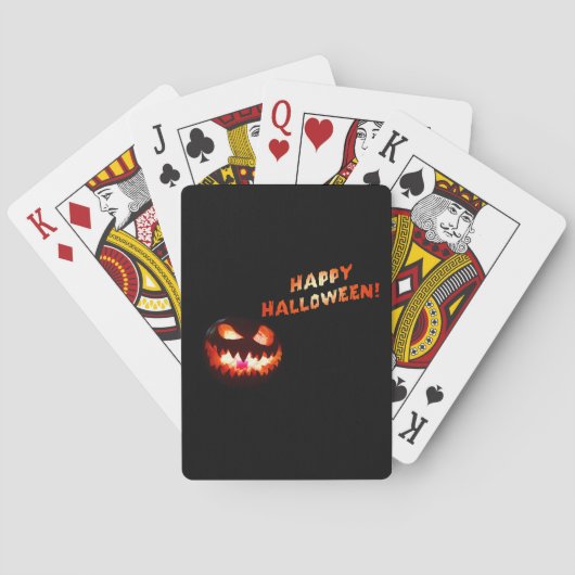 ハッピーハローウィン白熱［赤熱］光を放つ- Jack-O-Lantern トランプ (裏面)