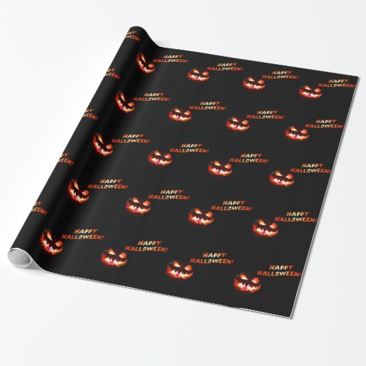 ハッピーハローウィン白熱［赤熱］光を放つ- Jack-O-Lantern ラッピングペーパー (アンロールド)