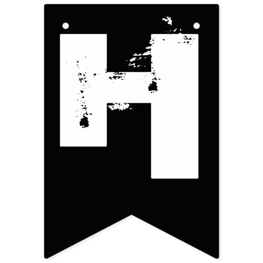 ハッピーハローウィン白黒オレンジパーティー バンティングフラッグ (第1の旗)