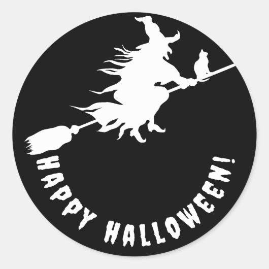 ハッピーハローウィン白黒スイッチ ラウンドシール (正面)