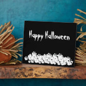 ハッピーハローウィン白黒スカル骨格杭 フォトプラーク (側面)